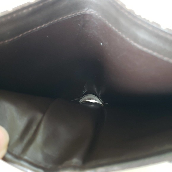 Celine Vintage Triomphe Canvas Leather Brown Wallet Medium Folding Purse - Picture 8 of 16